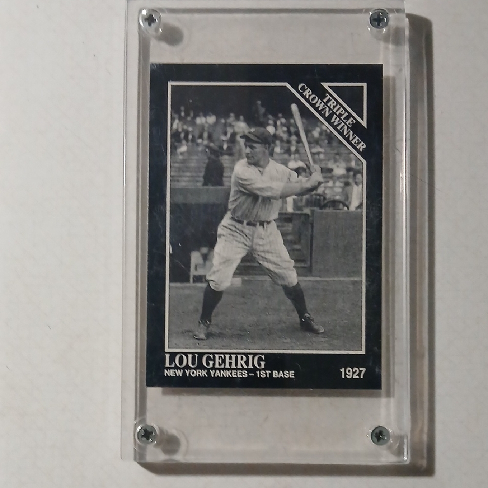 Lou Gehrig Baseball Card in Case